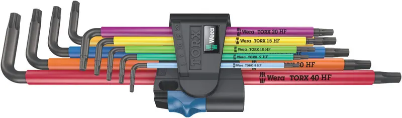 Wera 967/9 Tx Xl Torx L-Key Set: 9-Piece Ergonomic Multicolor Kit With Holding Feature 1