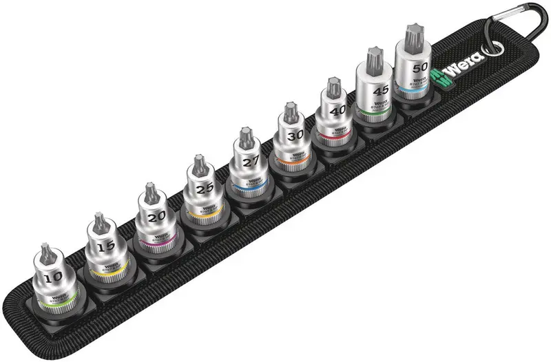 Wera Belt B Torx® Bit-Socket Set – 9-Piece Zyklop Holding Design, 3/8-Inch Drive 1