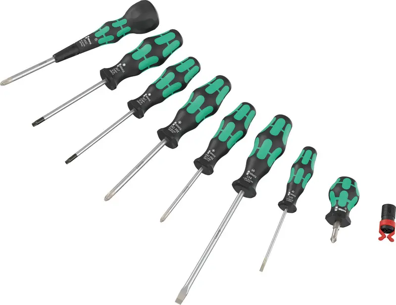 Wera Ergonomic Ball-Grip Set: 9-Piece Ph/Tx/Sl Screwdriver Kit (Model 9527) 1