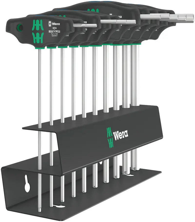 Wera Hex-Plus T-Handle Set – 10-Piece Imperial, Anti-Slip Holding System (Model 454/10 Hf) 1
