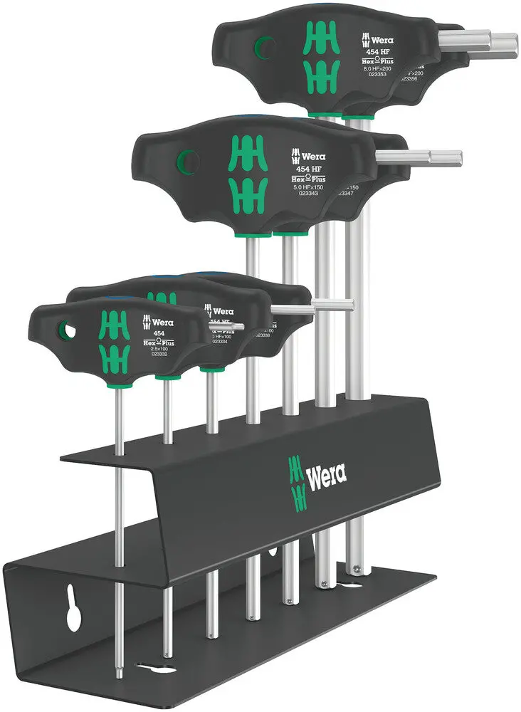 Wera Hex-Plus T-Handle Set – 7-Piece Metric, Enhanced Grip Function (Model 454/7 Hf) 1