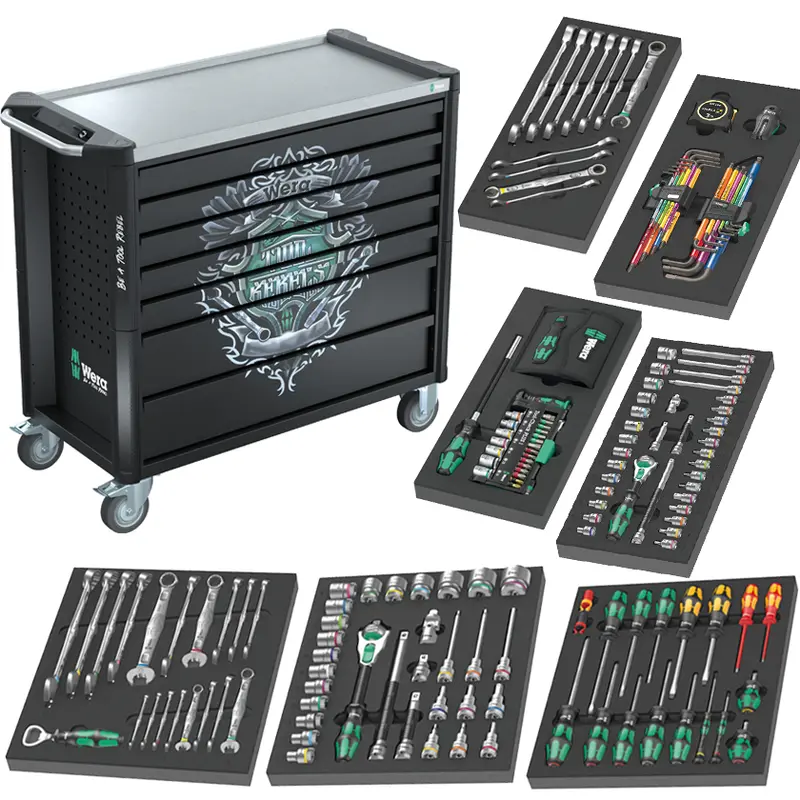 Wera Rebel Roller Cabinet 9701 – Stainless Steel Xxl Mobile Tool Storage (188-Piece) 1