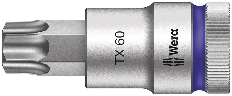 Wera Tx60 Torx Bit Socket With Zyklop High-Friction Grip – 1/2" Drive 1
