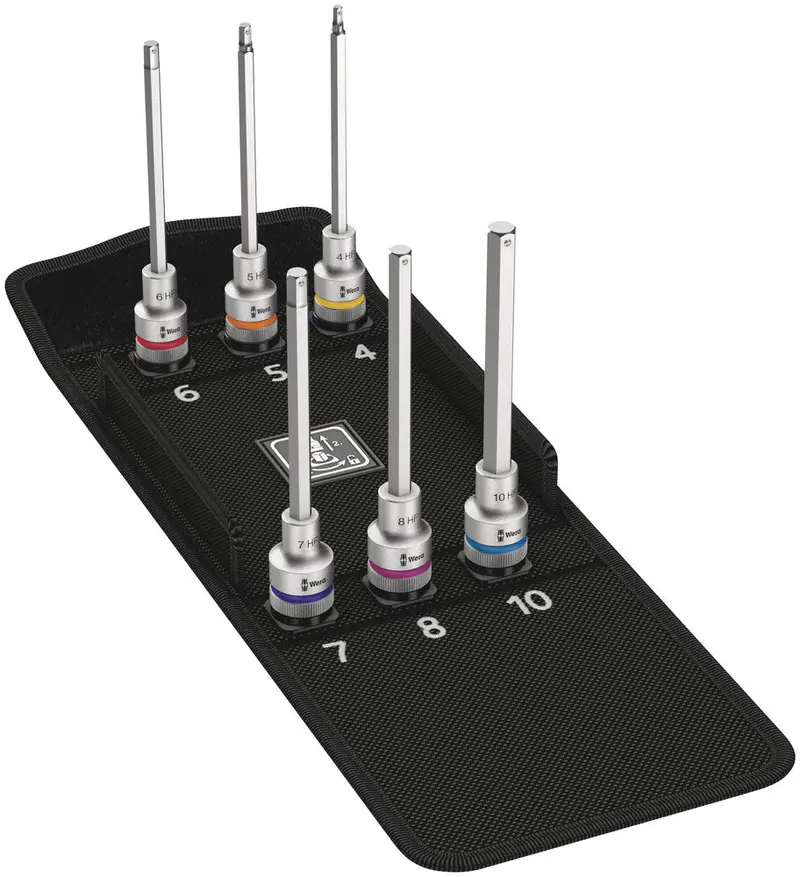Wera Zyklop Hex-Plus 6-Piece Holding Function Bit-Socket Set (Model 8740 C Hf 2), 1/2-Inch Drive 1