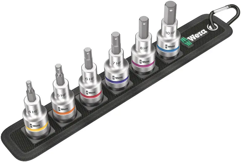 Wera Zyklop Hex-Plus Holding Function Bit-Socket Set – 6-Piece, Belt C Format, 1/2" Drive, Model 8740 C Hf 2 1