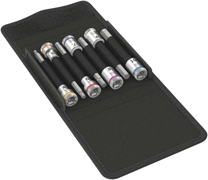 Wera Zyklop Hex-Plus Holding Function Bit-Socket Set – 7-Piece, 3/8" Drive, Model 8740 B Hf 1 1