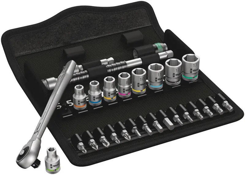 Wera Zyklop Metal Push Socket Kit – 28-Piece, 1/4" Drive, Magnetic Retention 1