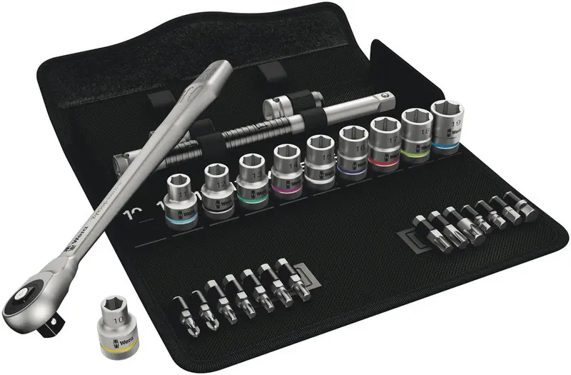 Wera Zyklop Metal Push Socket Set – 28-Piece, Metric, 1/2" Drive, Model 8100 Sc 7 1