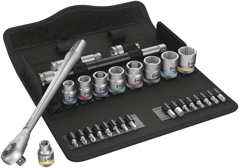 Wera Zyklop Metal Push Socket Set – 29-Piece, Imperial, 3/8" Drive, Model 8100 Sb 10 1