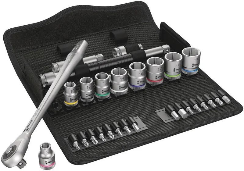 Wera Zyklop Metal Push Socket Set – 29-Piece, Metric, 3/8" Drive, Model 8100 Sb 7 1