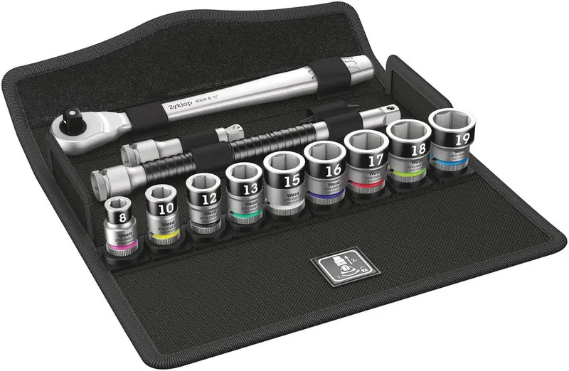Wera Zyklop Metal Switch Holding Function Socket Set – 13-Piece, 3/8" Drive, Model 8100 Sb Hf 1 1