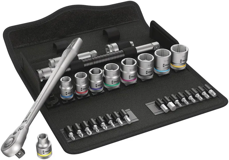 Wera Zyklop Metal Switch Socket Set – 29-Piece, Imperial, 3/8" Drive, Model 8100 Sb 11 1