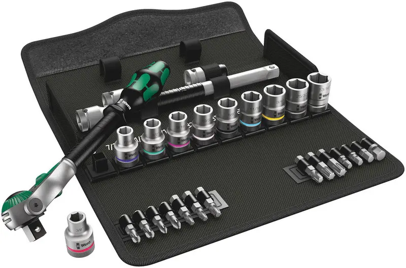 Wera Zyklop Speed Socket Set – 28-Piece, Imperial, 1/2" Drive, Model 8100 Sc 9 1