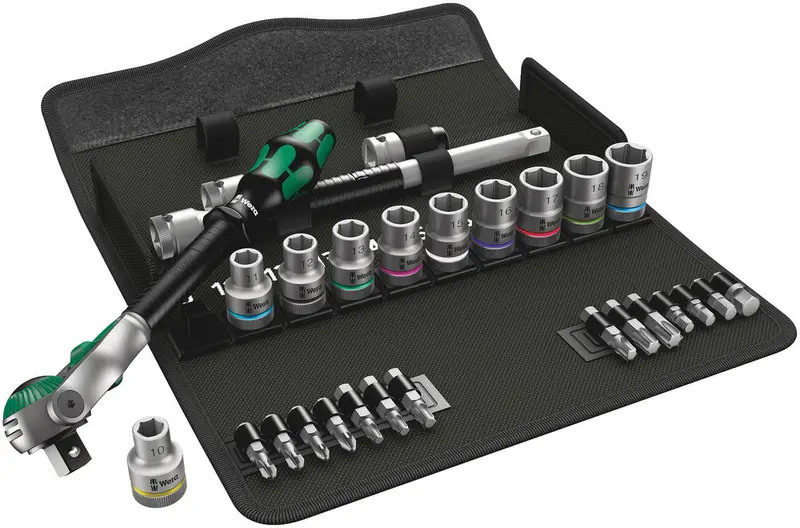 Wera Zyklop Speed Socket Set – 28-Piece, Metric, 1/2" Drive, Model 8100 Sc 6 1