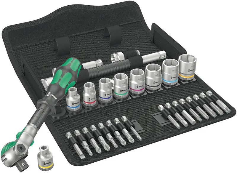 Wera Zyklop Speed Socket Set – 29-Piece, Imperial, 3/8" Drive, Model 8100 Sb 9 1