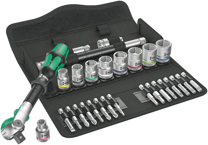 Wera Zyklop Speed Socket Set – 29-Piece, Metric, 3/8" Drive, Model 8100 Sb 6 1
