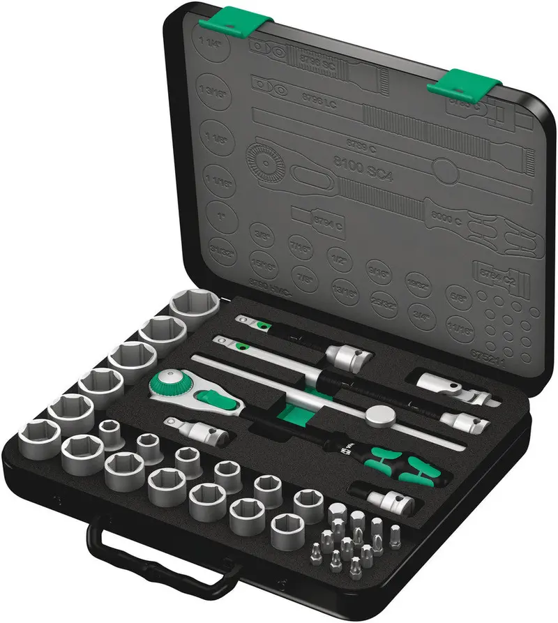 Wera Zyklop Speed Socket Set – 38-Piece, Imperial, 1/2" Drive, Model 8100 Sc 4 1