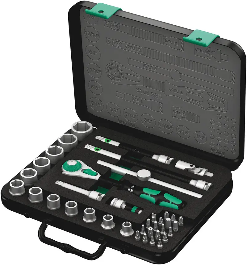 Wera Zyklop Speed Socket Set – 38-Piece, Imperial, 3/8" Drive, Model 8100 Sb 4 1