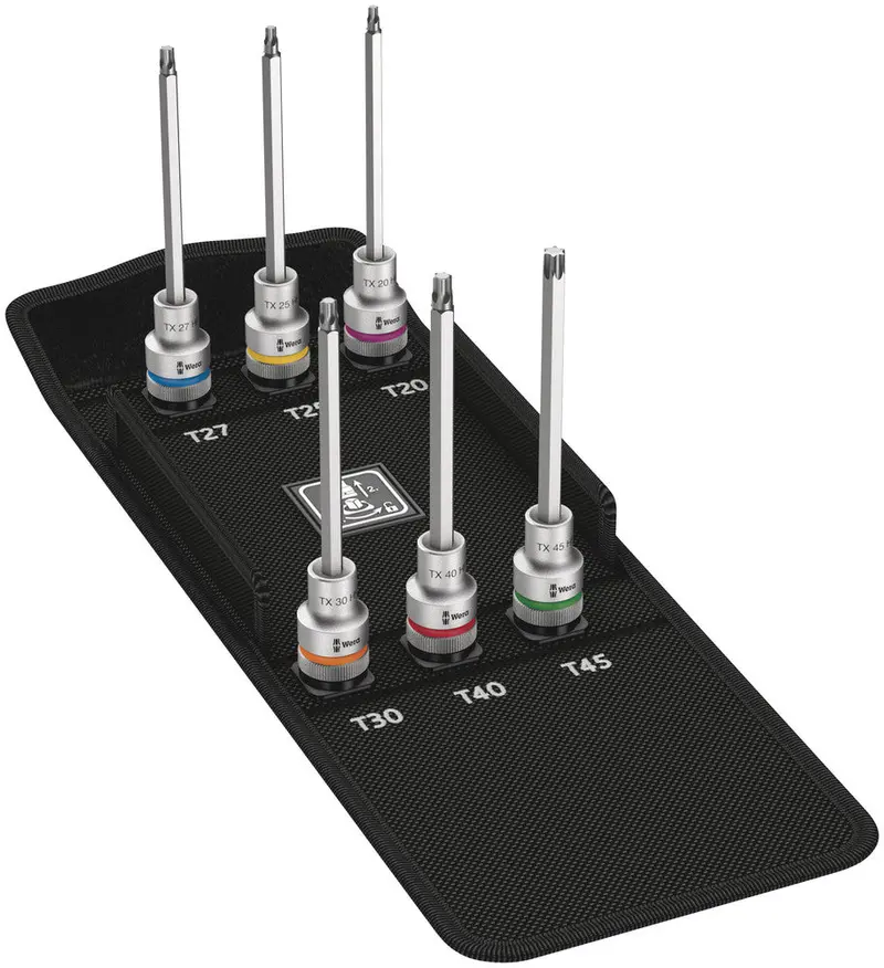 Wera Zyklop Torx® Holding Function Bit-Socket Set – 6-Piece, Belt C Format, 1/2" Drive, Model 8767 C Torx Hf 2 1