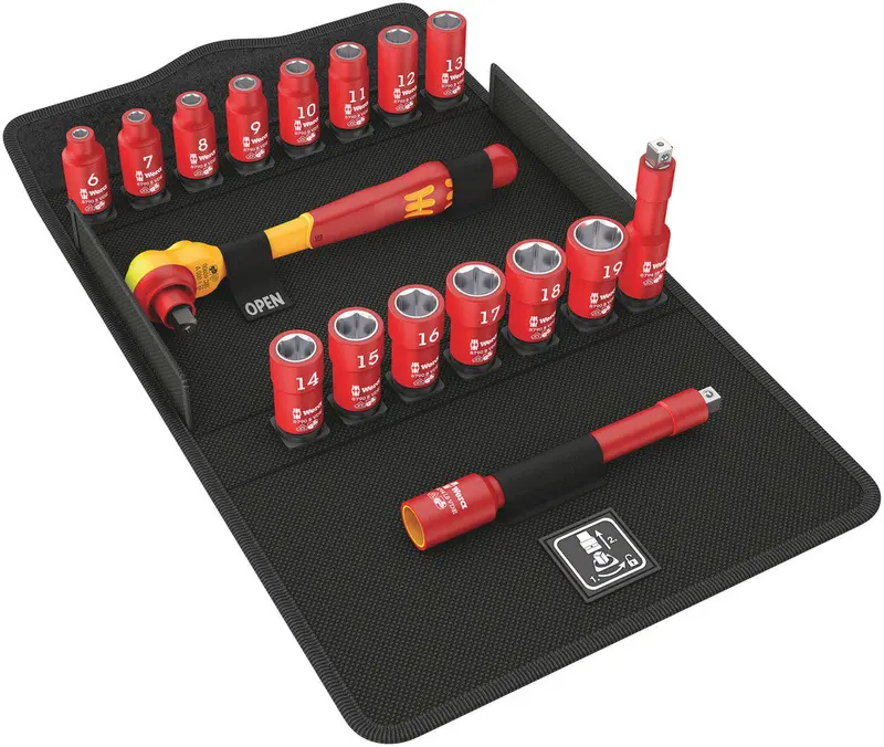 Wera Zyklop Vde Socket Set – 17-Piece, 3/8" Drive, Insulated Safety Design 1