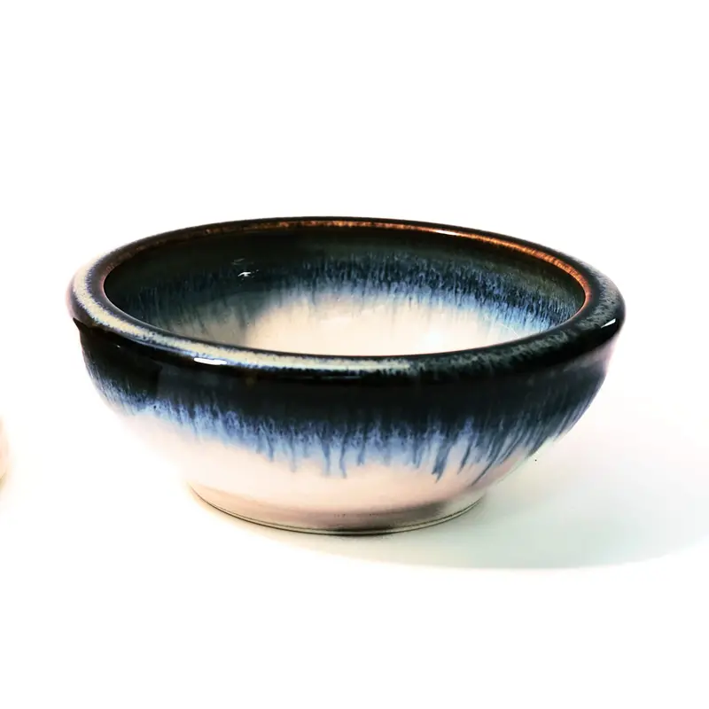 White & Cobalt Blue Glazed Ikebana Vase 1