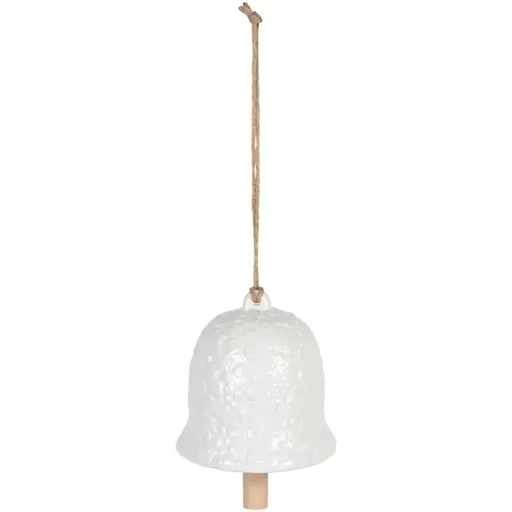 White Floral Ceramic Wind Bell 1