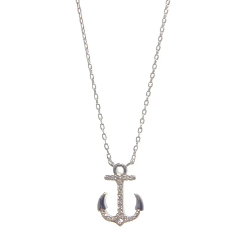 White Gold-Dipped Anchor Necklace – Secret Box® Collection 1