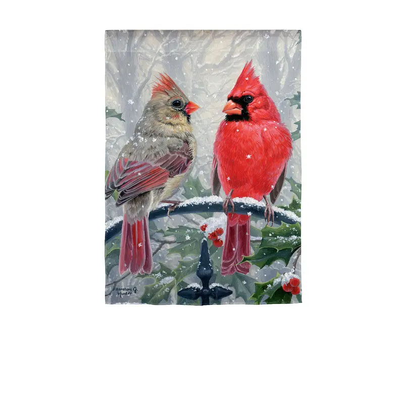 Winter Peace Garden Suede Outdoor Flag 1