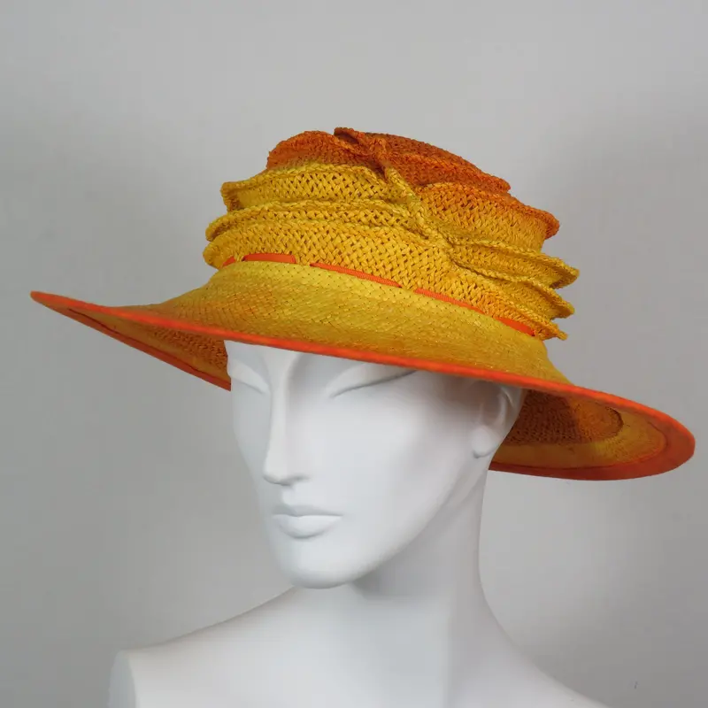 Wired Hat With Orange And Yellow Ombre Effect 1