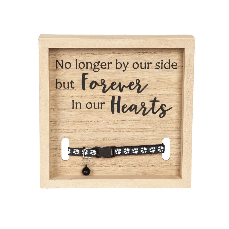 Wooden Pet Memorial Sign With Collar Accent – Tabletop Display 1