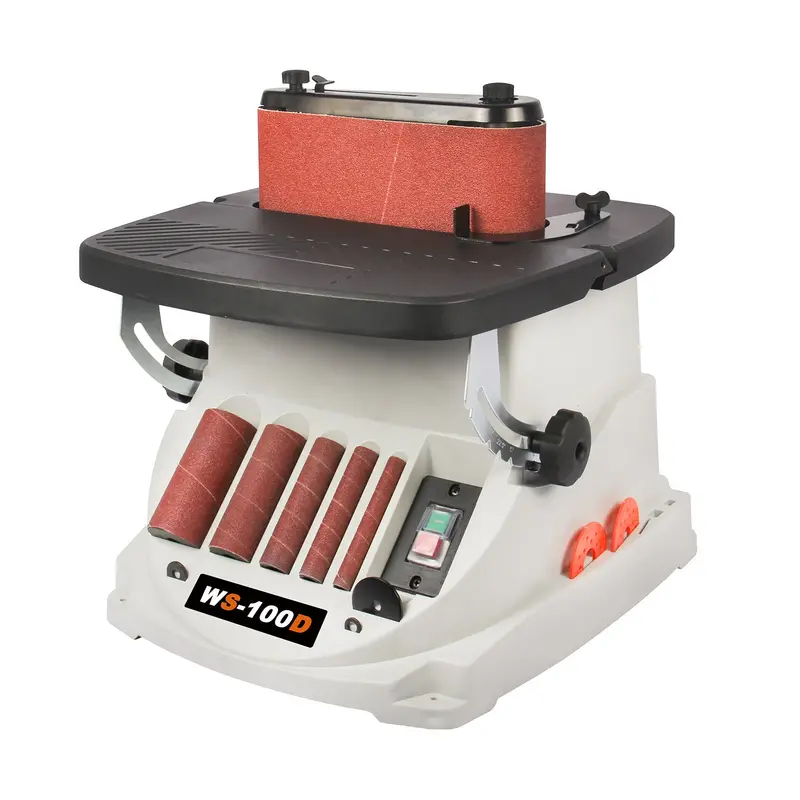 Ws-100D Dual-Function Spindle & Belt Sander — Vertical Oscillating Woodworking Bobbin Sander 1