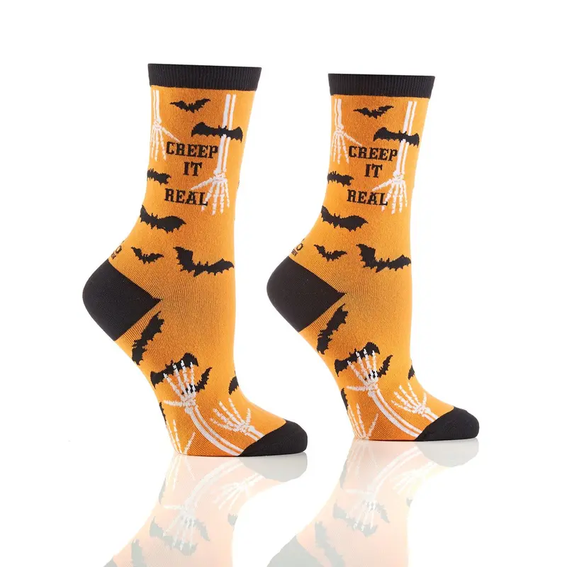 Yo Sox Women’S 'Creep It Real' Themed Crew Socks 1