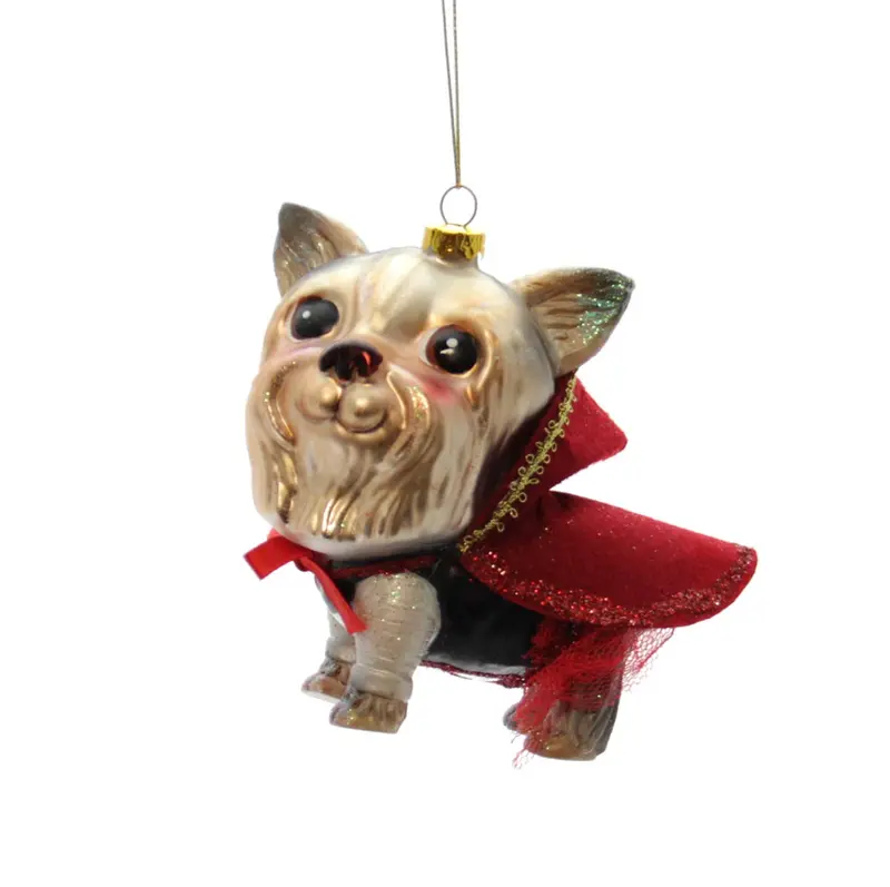 Yorkie Ornament In Red Cape – Red Riding Hood Collection 1