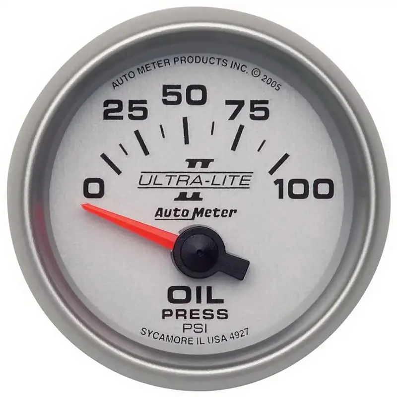 Autometer 4927 Electric Oil Pressure Gauge — 2-1/16", 100 Psi, Ultra-Lite Ii Series 1