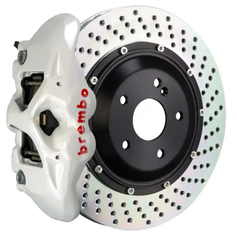 Brembo Rear Gt Big Brake Kit For 2006–2009 Porsche 997.1 Gt3 — 380X28Mm Drilled Two-Piece Rotors & 4-Piston Calipers (White Finish) 1