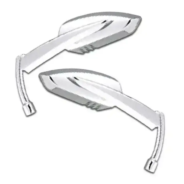 Cipa 01909 Universal Chrome Motorcycle Mirror Kit – Left & Right 1