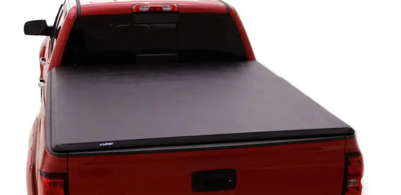 Lund Hard Fold Tonneau Cover – Black Finish, Fits Models Without Utili-Track 1