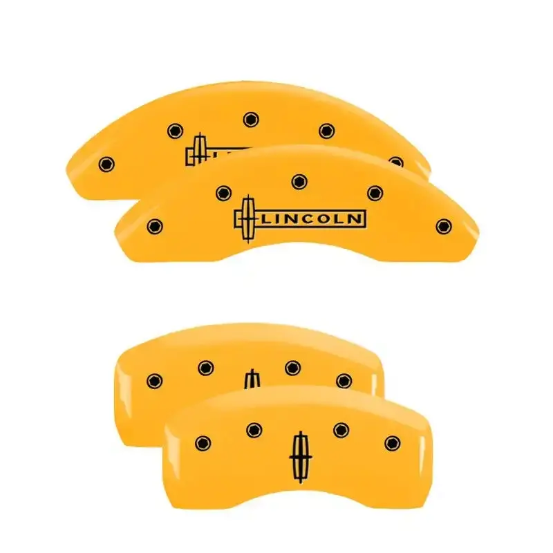 Mgp 4-Piece Caliper Cover Set – Engraved Front & Rear, Yellow Accent On Black Finish 1