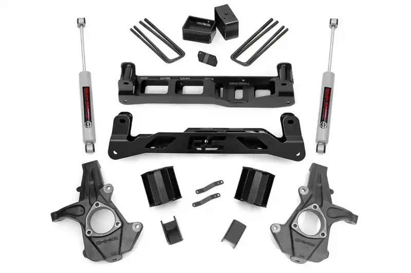 Rough Country 24730 5-Inch Lift Kit – Premium N3 Shocks And Stock Cast Steel Bracketry Included 1