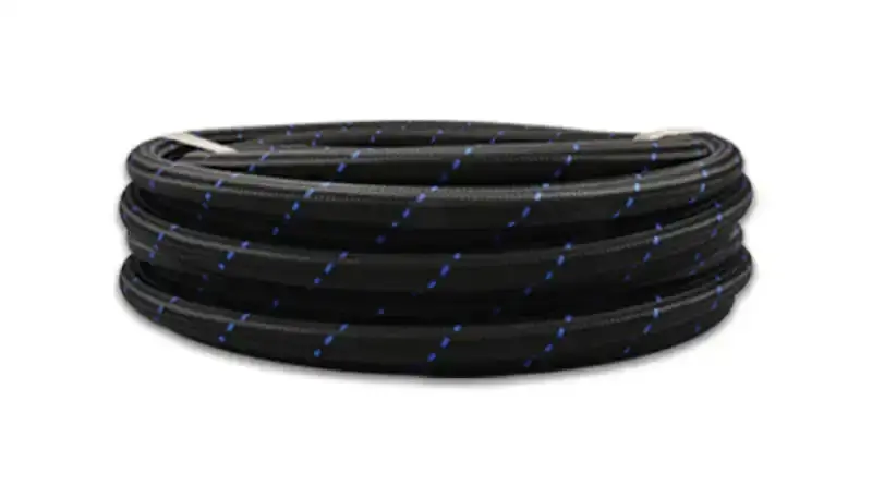 Vibrant -4 An Two-Tone Flex Hose – Black & Blue Nylon Braided, 20-Foot Roll 1