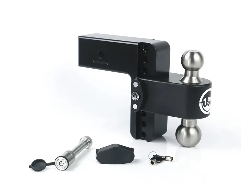 Weigh Safe Ltb6-3-Ka-Cer-Bla Adjustable Hitch – 6-Inch Drop, 3-Inch Shank, Locking Pin & Stainless Steel Combo Ball 1